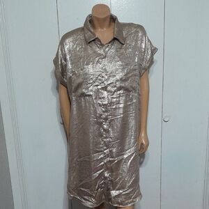 SHEIN Shimmering Gold Midi Dress